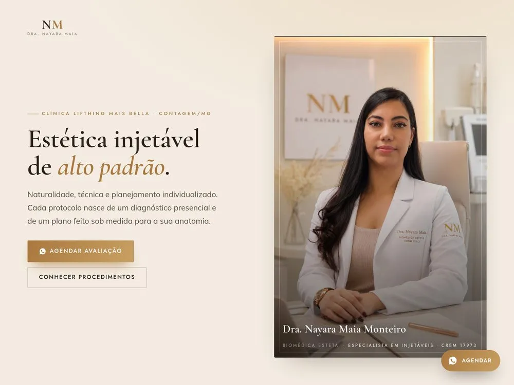Print do site Dra. Nayara Maia