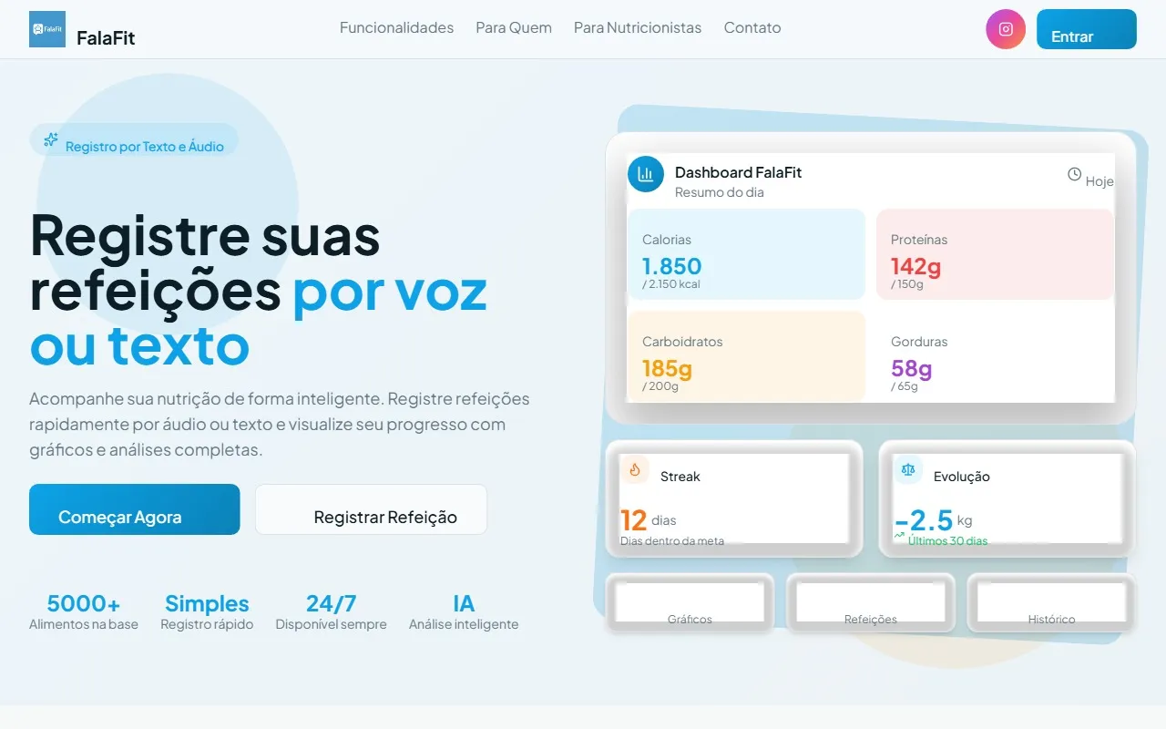 Print do site FalaFit