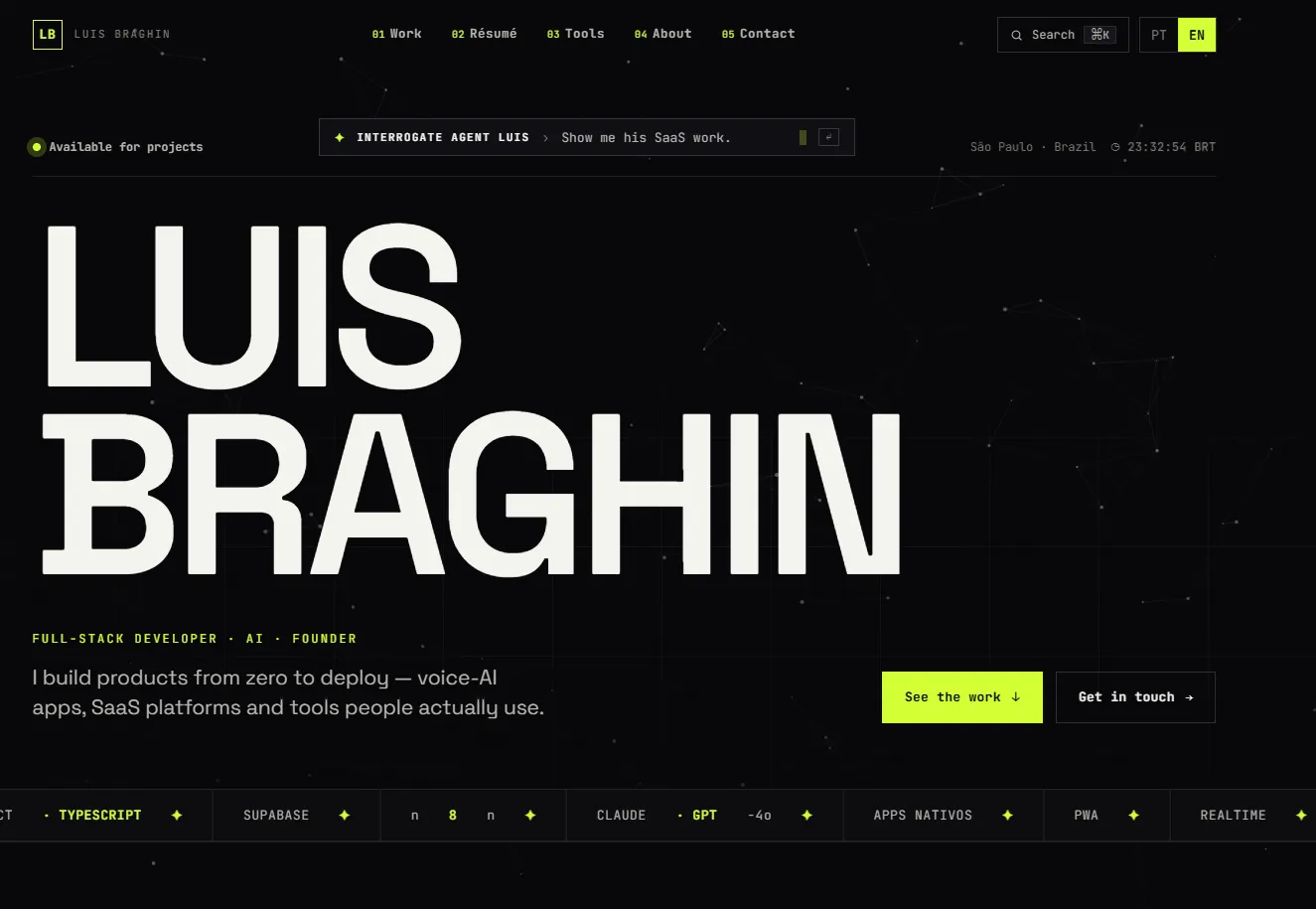 Print do site Luis Braghin